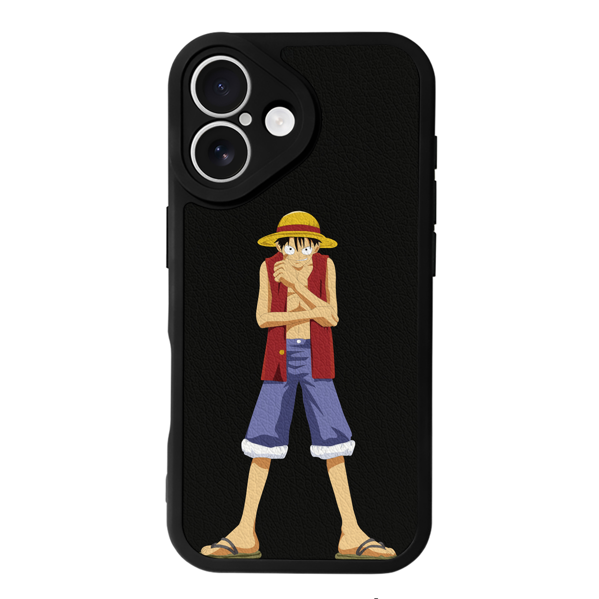 （画像用） ワンピース モンキー・D・ルフィ ONE PIECE Monkey D. Luffy 【iPhone 16シリーズ対応】シリコンスマホケース（レザー調） 材質：シリコン